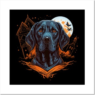 Pointer dog halloween Posters and Art